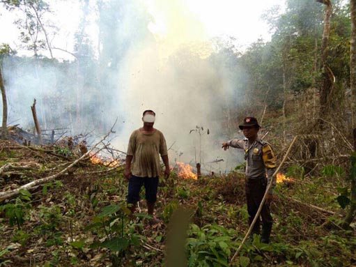 Warga Talang Jerinjing Ditangkap Polres Inhu Setelah Bakar Lahan Milik Orang Lain