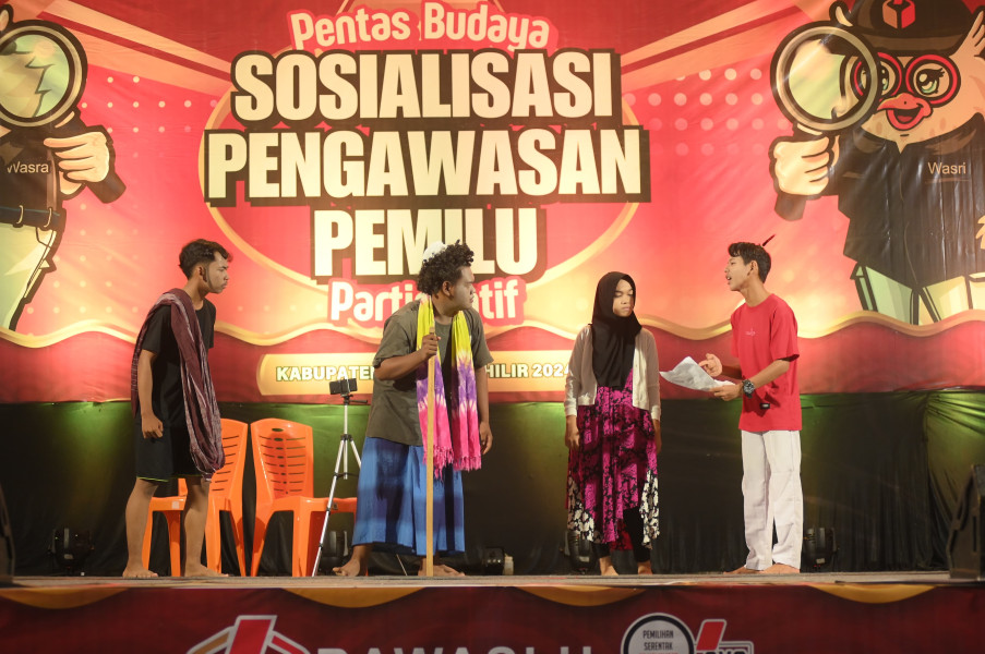 Sanggar Marga Juwita Karya Praja Meriahkan Festival Budaya Sosialisasi Pengawasan Pemilu Partisipatif Bawaslu Inhil