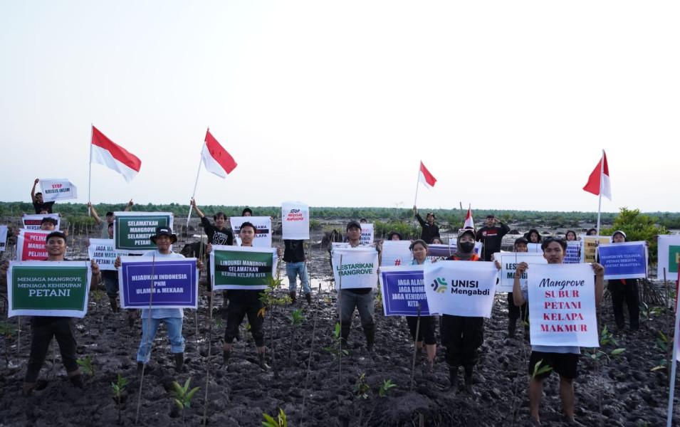 BDPN & PNM Pekanbaru Bersama UNISI Tanam 7000 Bibit Mangrove