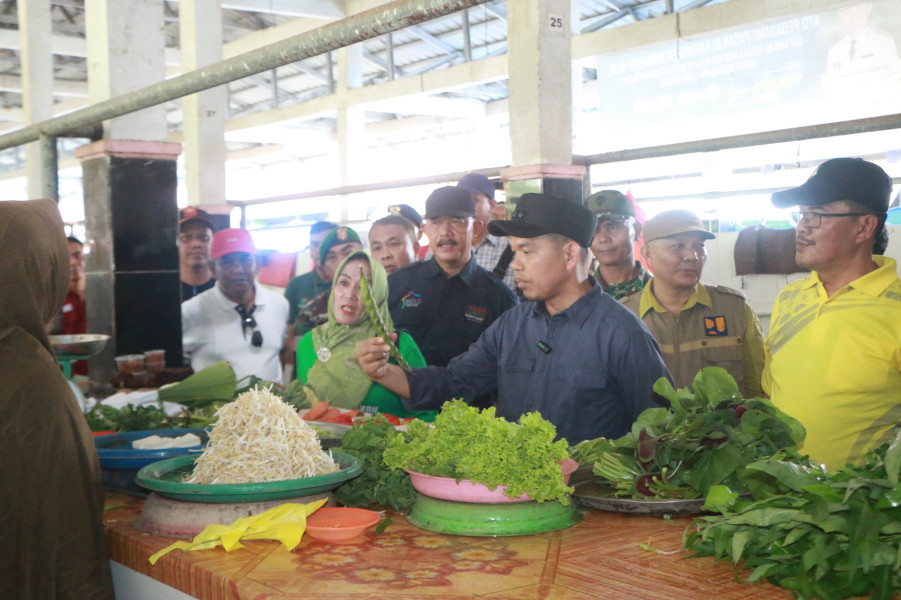 PJ Bupati Inhil Tinjau Harga Komoditi di Pasar Kayu Jati