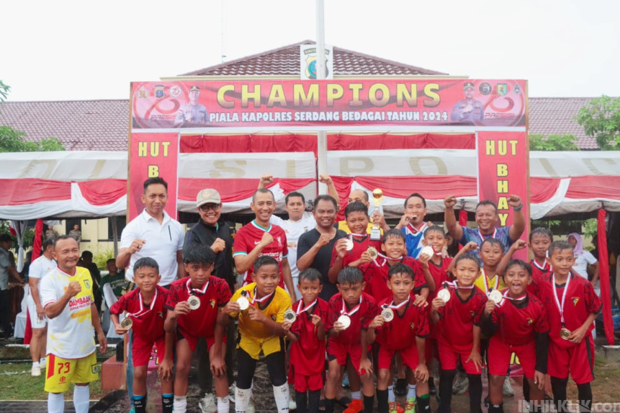 Bupati Darma Wijaya Hadiri Penutupan Turnamen Sepak Bola U12 Polres Sergai