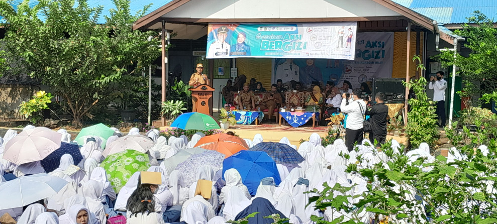 Dinkes Inhil Canangkan Gerakan Aksi Bergizi Serentak di Sekolah SMAN 1 Tembilahan Hulu