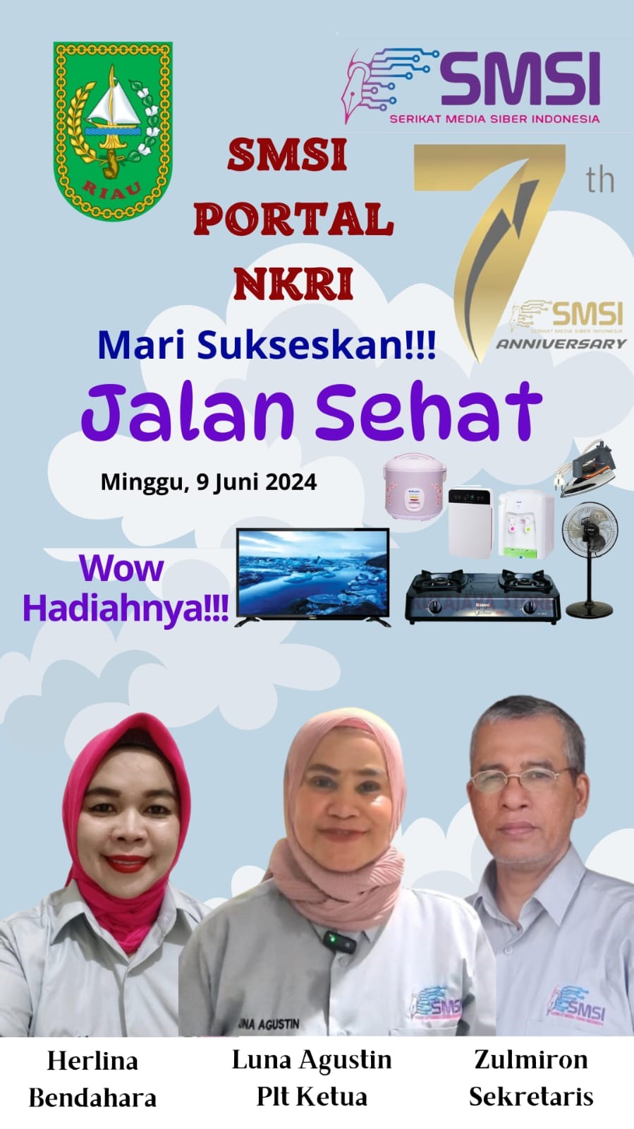 Jalan Sehat Bertabur Hadiah Bersama SMSI Riau, Kuy Join!